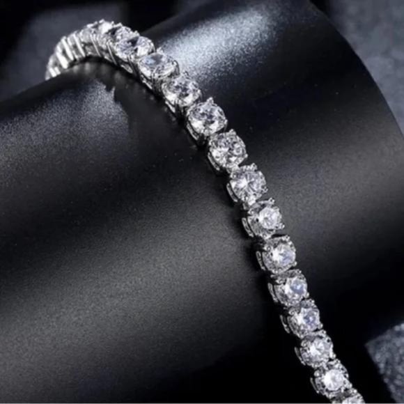 NEW TENNIS ‘5MM’ 925 STERLING SILVER DIAMOND BRACELET - Picture 5 of 5